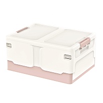 Ящик пластиковый складной белый, дно розовое, 480х360х240 мм в Ангарске