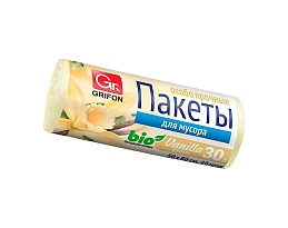 Мешки для мусора 30 л, ароматизированные, Ваниль, бежевые, в рулоне 20 шт., ПНД, 9 мкм, 560х530 мм, GRIFON Aroma, 101-020 V в Ангарске