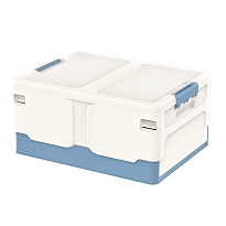 Ящик пластиковый складной белый, дно синее, 480х360х240 мм в Ангарске Ящик пластиковый складной белый, дно синее, 480х360х240 мм в Ангарске