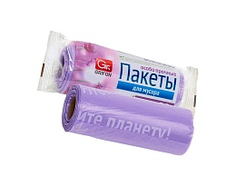 Мешки для мусора 35 л, ароматизированные, сиреневые, в рулоне 20 шт., ПНД, 12 мкм, 560х530 мм, GRIFON Полевые Цветы, 100-034 в Ангарске
