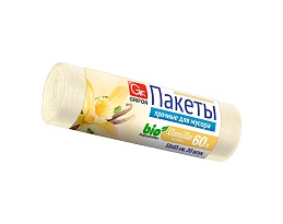 Мешки для мусора 60 л, ароматизированные, Ваниль, бежевые, в рулоне 20 шт., ПНД, 9 мкм, 650х550 мм, GRIFON Aroma, 101-023 V в Ангарске