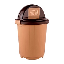 Мусорный бак с крышкой - клавишей 105 л бежевый 105 бежевый в Ангарске
