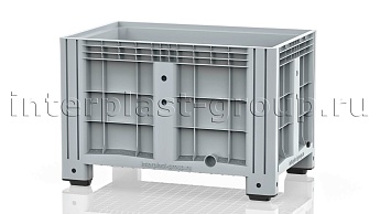 Контейнер iBox сплошной на ножках с пробкой 1 дюйм серый в Ангарске