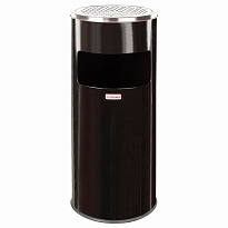 Урна с пепельницей 27 л, нержавеющая сталь, черная, LAIMA PROFESSIONAL в Ангарске