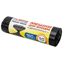Мешки для мусора 160 л, черные, в рулоне 10 шт., ПВД, 30 мкм, 1200х900 мм, LAIMA ULTRA, 607694 в Ангарске