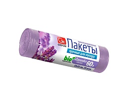 Мешки для мусора 60 л, ароматизированные, Лаванда, сиреневые, в рулоне 20 шт., ПНД, 9 мкм, 650х550 мм, GRIFON Aroma, 101-023 La в Ангарске