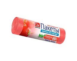 Мешки для мусора 60 л, ароматизированные, Клубника, красные, в рулоне 20 шт., ПНД, 9 мкм, 650х550 мм, GRIFON Aroma, 101-023 K в Ангарске
