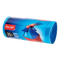 Мешки для мусора 35 л, с ушками, синие, в рулоне 30 шт., ПНД, 10,5 мкм, 640х500 мм, PACLAN Multitop, 600819 в Ангарске