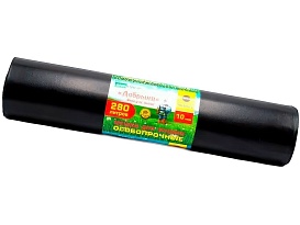 Мешки для мусора 280 л, ароматизированные, черные, в рулоне 10 шт., ПВД 110 мкм, 1400х930 мм, Добрыня, Dob28010black в Ангарске