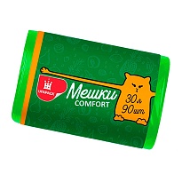Мешки для мусора 30 л, зеленые, в рулоне 90 шт., ПНД, 6 мкм, 560х480 мм, Comfort, М4268 в Ангарске