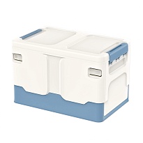 Ящик пластиковый складной белый, дно синее, 370х240х240 мм в Ангарске