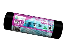 Мешки для мусора 60 л, черные, в рулоне 20 шт., ПНД, 7 мкм, 700х600 мм, MIRPACK Classik, 602050 в Ангарске