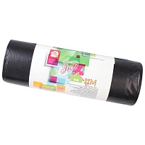 Мешки для мусора 220 л, черные, в рулоне 10 шт., ПВД, 29 мкм, 1100х830 мм, Концепция Быта ЭкоДом, 604924 в Ангарске