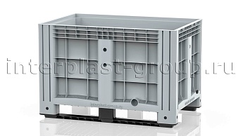 Контейнер iBox сплошной на полозьях с пробкой 1 дюйм серый в Ангарске