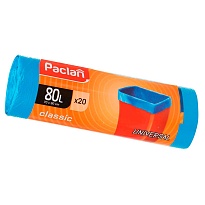 Мешки для мусора 80 л, синие, в рулоне 20 шт., ПНД, 12 мкм, 900х700 мм, PACLAN Classic, 606335 в Ангарске