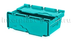 Вкладываемый контейнер KV 6422 с распашной крышкой бирюзовый