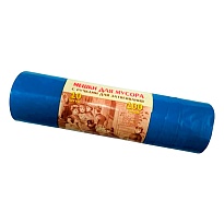 Мешки для мусора 100 л, с завязками, синие, в рулоне 10 шт., ПВД, 40 мкм, 840х670 мм, Концепция Быта Vitalux, 604933 в Ангарске